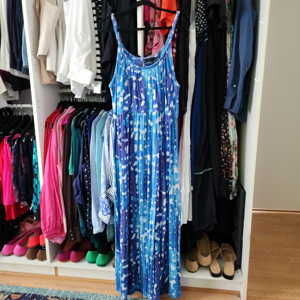 Cynthia Rowley Blue and White Maxi Dress